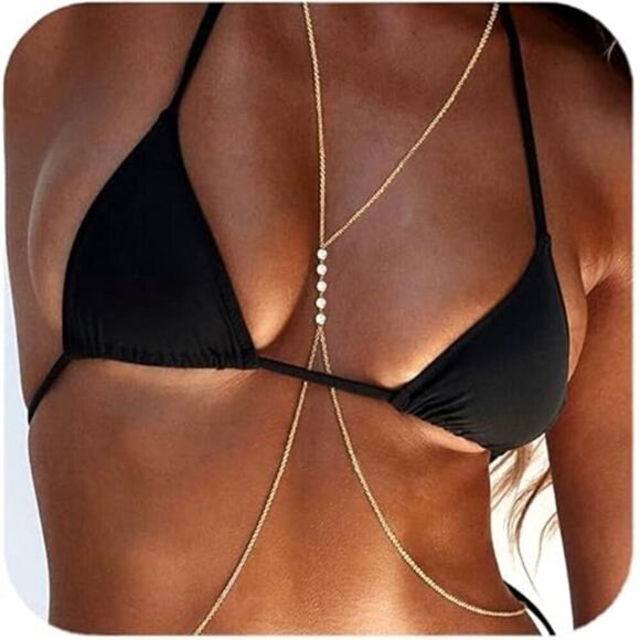 14K Gold Sexy Body Chains for Women, Waist Chain Beach Jewelry, Chain Belts for - Picture 8 of 8